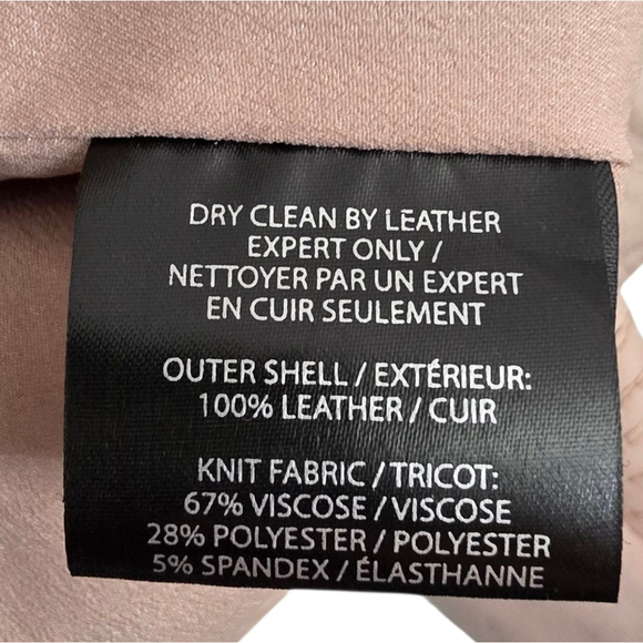 Lamarque Pink Leather Jacket Asymmetrical Zipper Fitted Sz XS - Picture 12 of 13